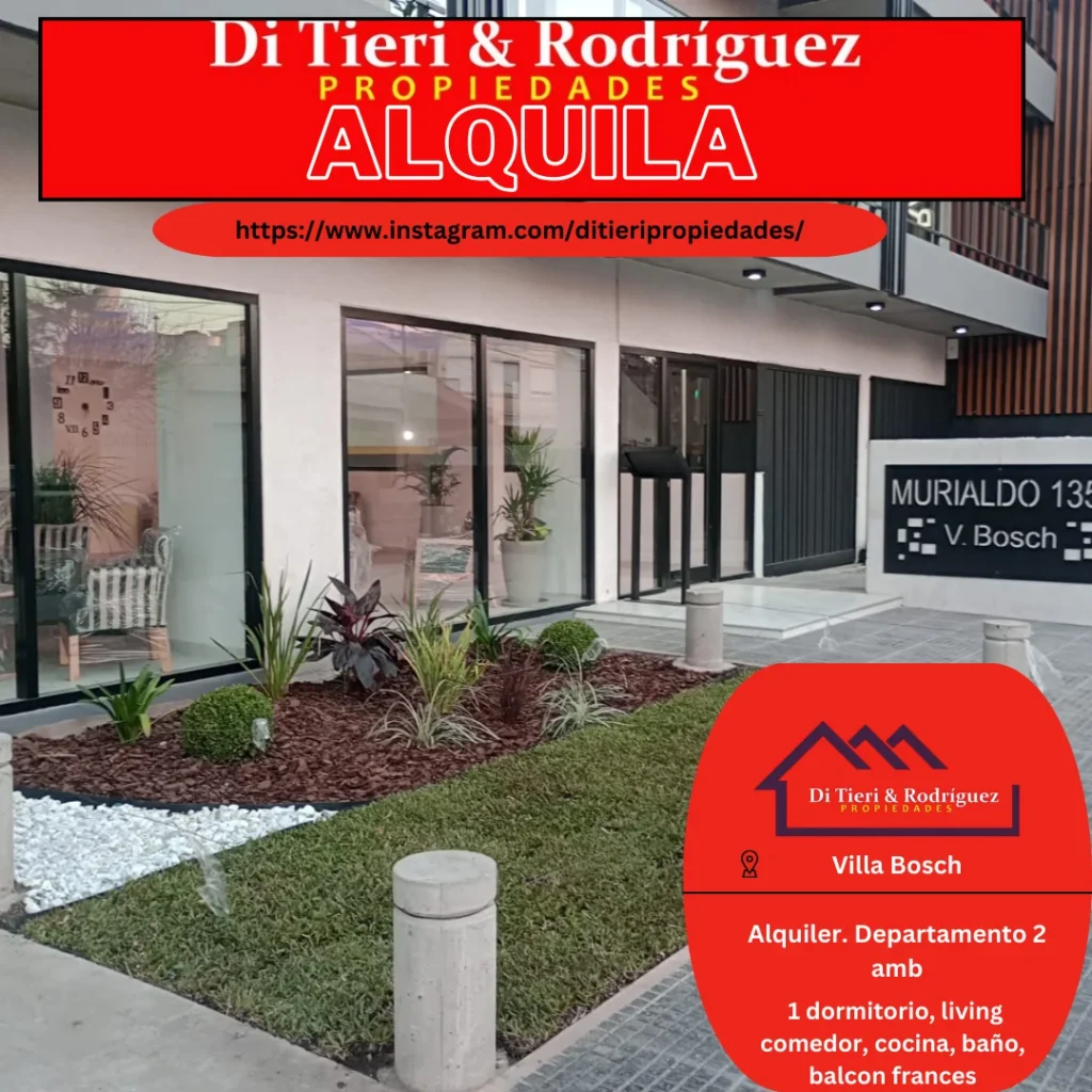 Departamento 2 Ambientes en Alquiler con Amenities – Villa Bosch